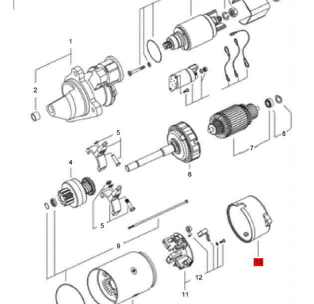 BOMAG starter back cover part number 05729847