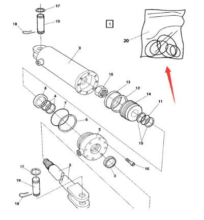 Dynapac Steering Cylinder Repair Kit Part Number 392106