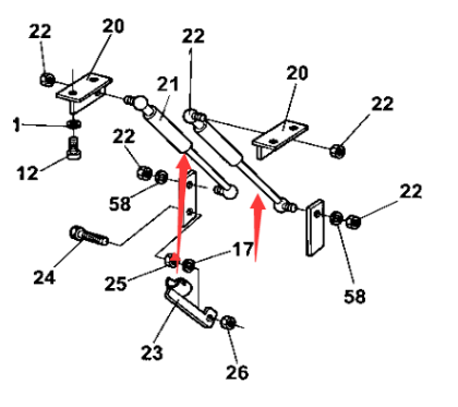 Dynapac engine hood gas spring part number 4700379248