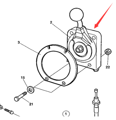 Dynapac throttle control lever assembly part number 4700389175