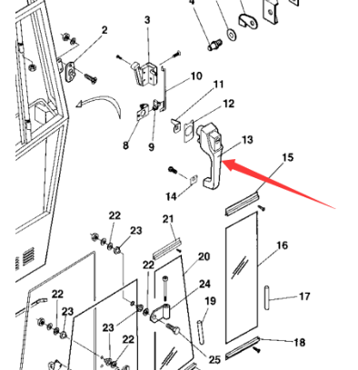 Dynapac door handle part number 4700935244