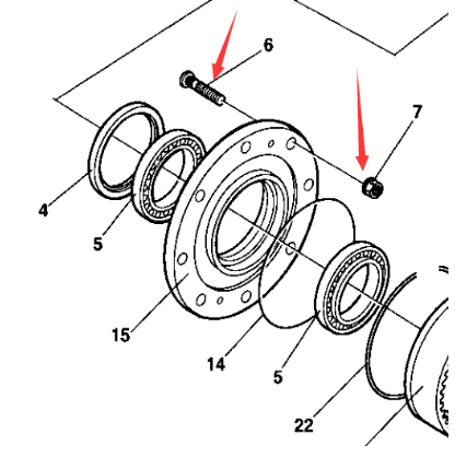 Dynapac wheel hub bolt part number 4700926781