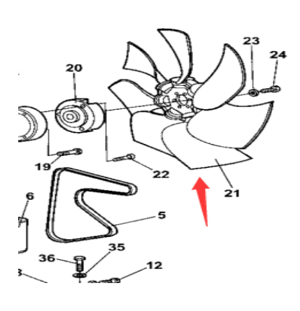 Dynapac fan assembly part number 386006