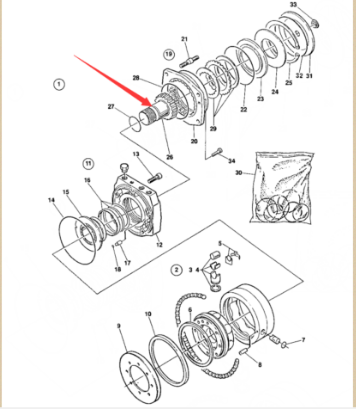 DYNAPAC walking motor brake shaft part number/4700902837