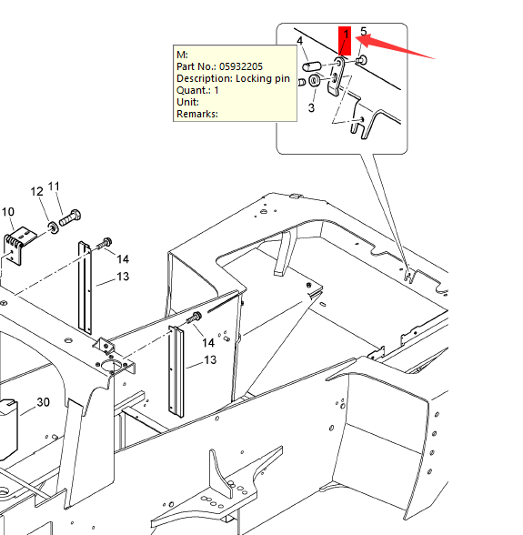 BOMAG support plate part number 58611338