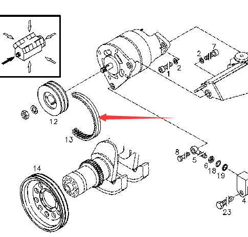BOMAG Generator Belt Part Number 05718056