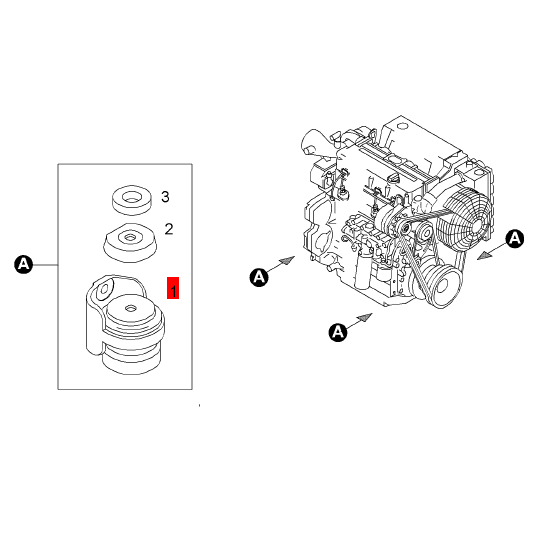 BOMAG engine foot pad part number 05715376