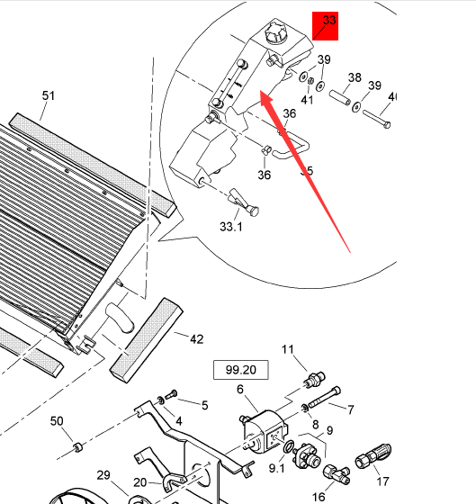 BOMAG auxiliary water tank part number 92012201