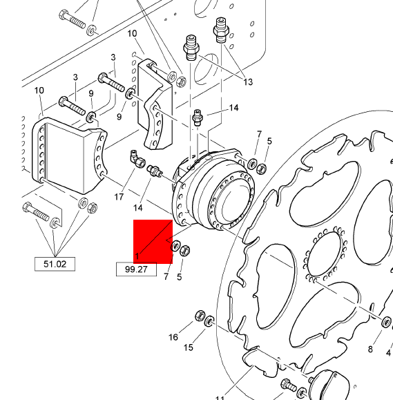 BOMAG walking motor part number 05818252