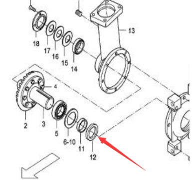 Dynapac shaft seal ring part number D935355064