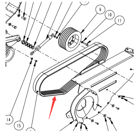 Dynapac milling drum belt part number 4812000077