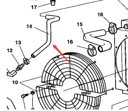 Dynapac engine water pipe part number 380305