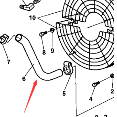 Dynapac engine water pipe part number 387241