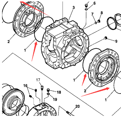 Dynapac rear axle sealing ring part number 909609