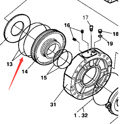 Dynapac brake disc sealing ring part number 909618