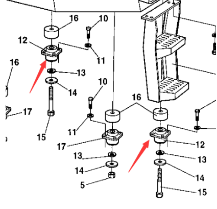Dynapac cab shock absorber part number 372757