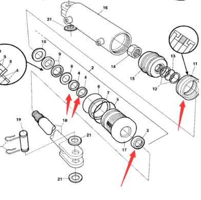 Dynapac Steering Cylinder Repair Kit Part Number 904145