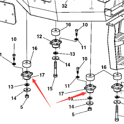 Dynapac cab shock absorber part number 373400