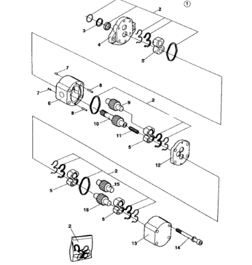Dynapac vibration dual gear pump part number 375649
