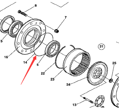 Dynapac rear axle sealing ring part number 929612