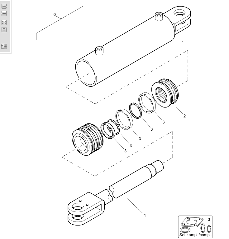BOMAG steering cylinder part number: 05850341