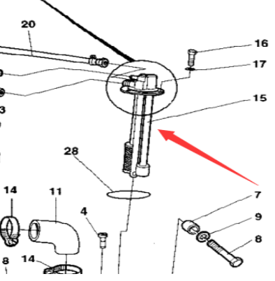 Dynapac diesel float part number 382023