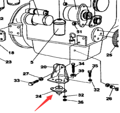 Dynapac engine foot pad part number 922671