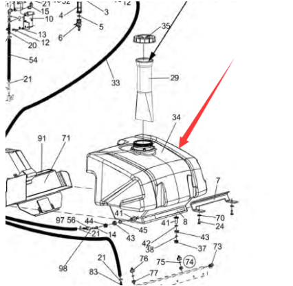 Dynapac sprinkler tank part number 4812111967