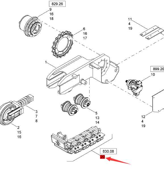 BOMAG Track Chain Assembly Part Number 05960084