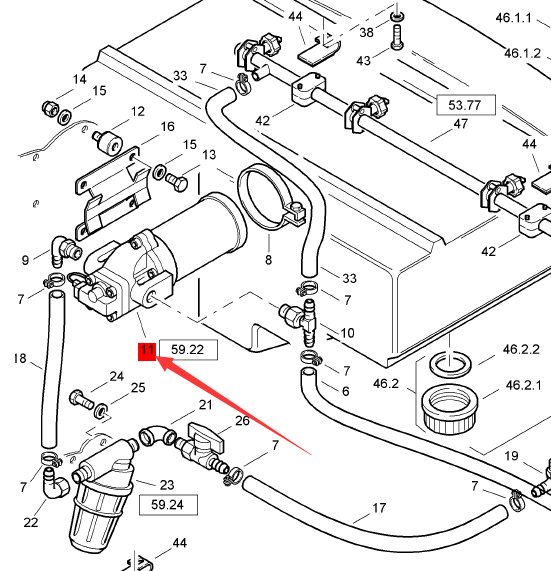 BOMAG sprinkler pump part number 05794038