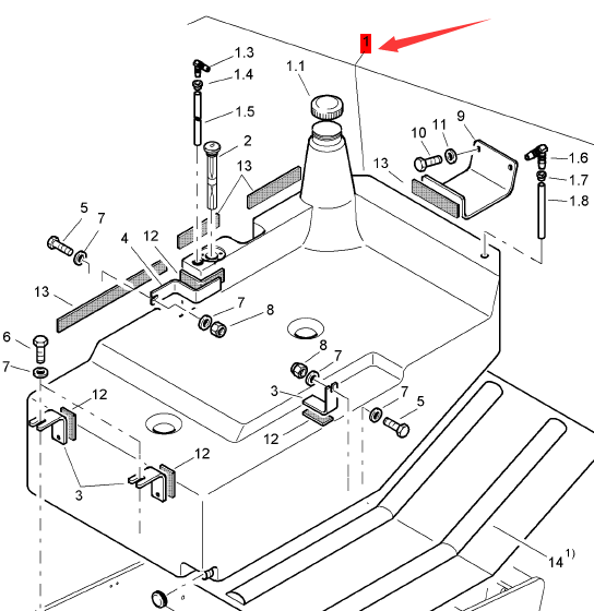 BOMAG diesel tank assembly part number 58060218