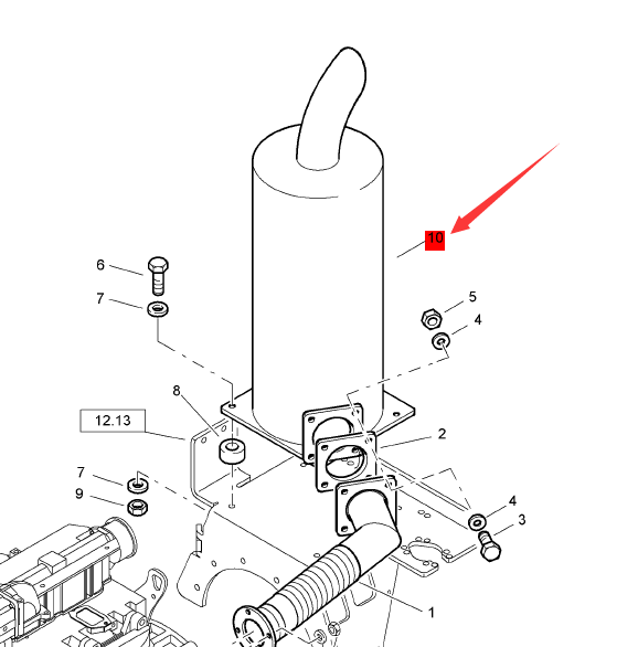 BOMAG muffler assembly part number 05727555