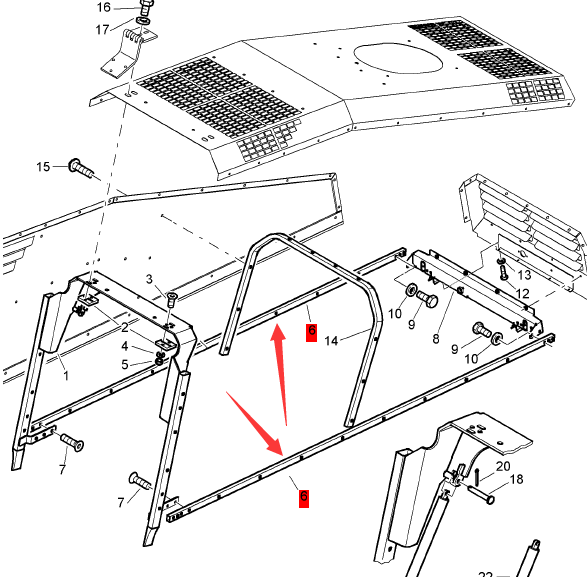 BOMAG engine hood bracket part number 58071020