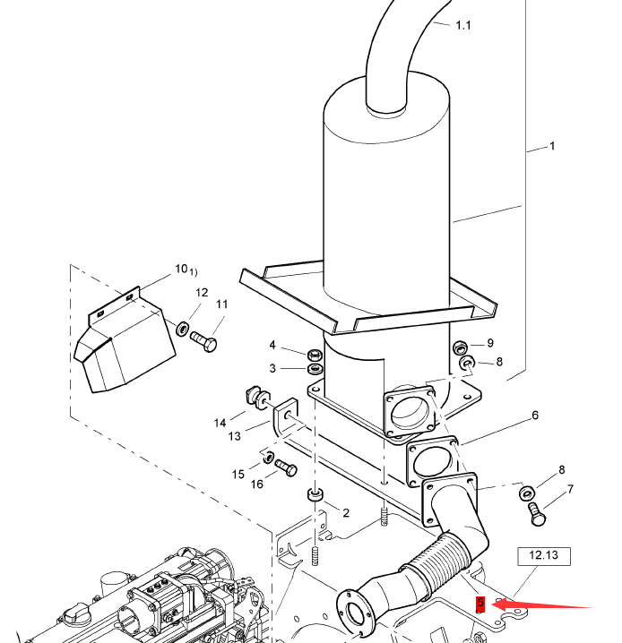 BOMAG Exhaust Bellows Part Number: 05727524