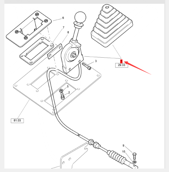 BOMAG throttle cable assembly part number 05561184