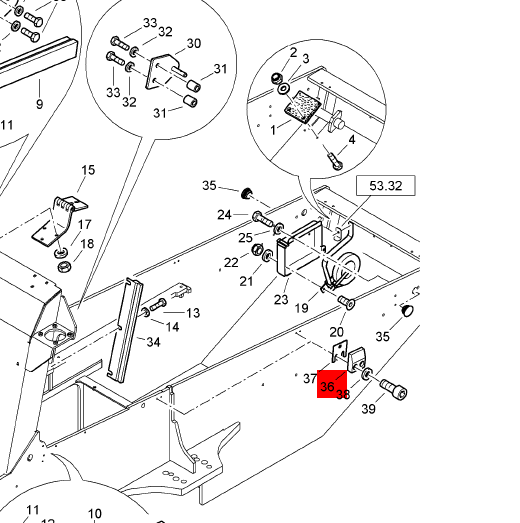 BOMAG guide block part number 58050322
