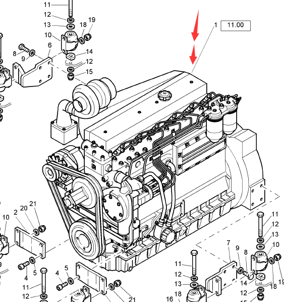 BOMAG diesel engine assembly part number 31400002