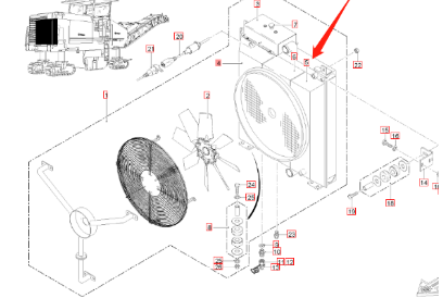 WIRTGEN hydraulic oil radiator part number 188555