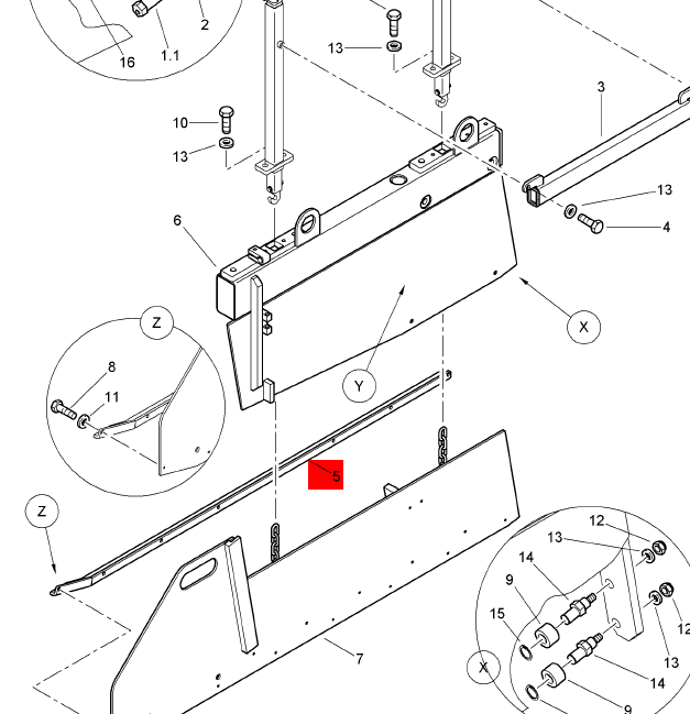 BOMAG ironing board slide rail part number 83746636