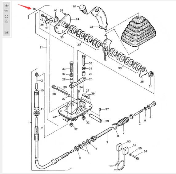 BOMAG walking control rod assembly part number 05561168