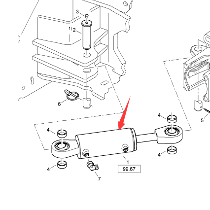 BOMAG steering cylinder part number 05850560