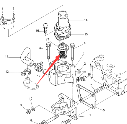 BOMAG thermostat assembly part number 05741884