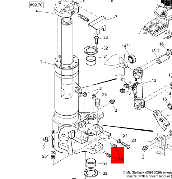 BOMAG threaded pin part number 07571622