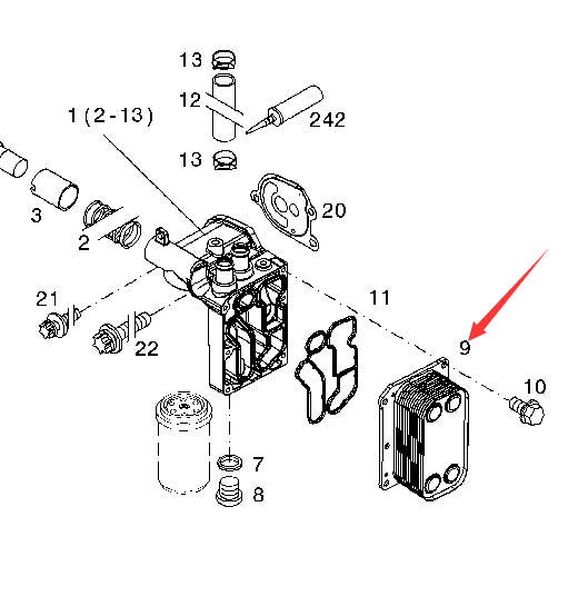 BOMAG oil radiator part number 05729203
