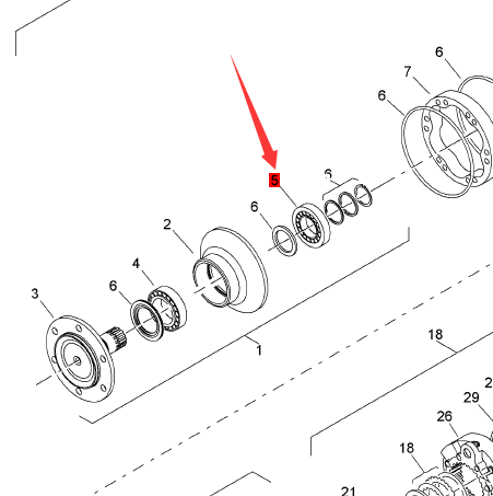 BOMAG walking motor hydraulic bearing part number 05971238