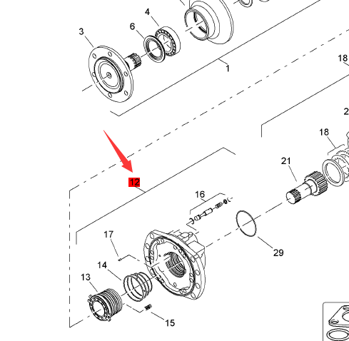 BOMAG walking motor distribution part part number 05971242