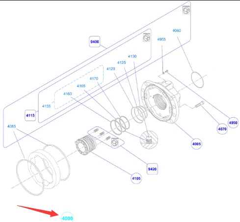 BOMAG walking motor distribution part part number 05815175
