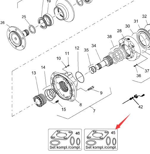 BOMAG walking motor repair kit part number 05815977