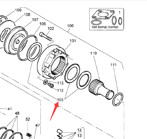 BOMAG brake pad repair kit part number 05815049