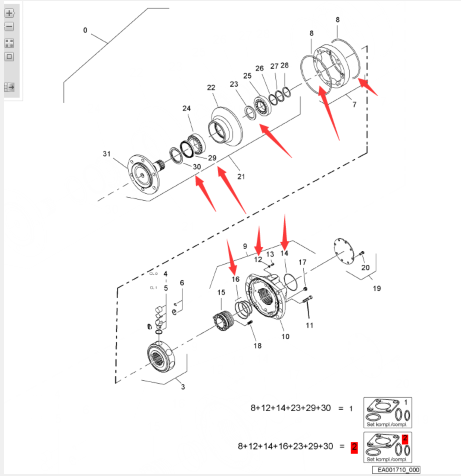 BOMAG walking motor repair kit part number: 05818320
